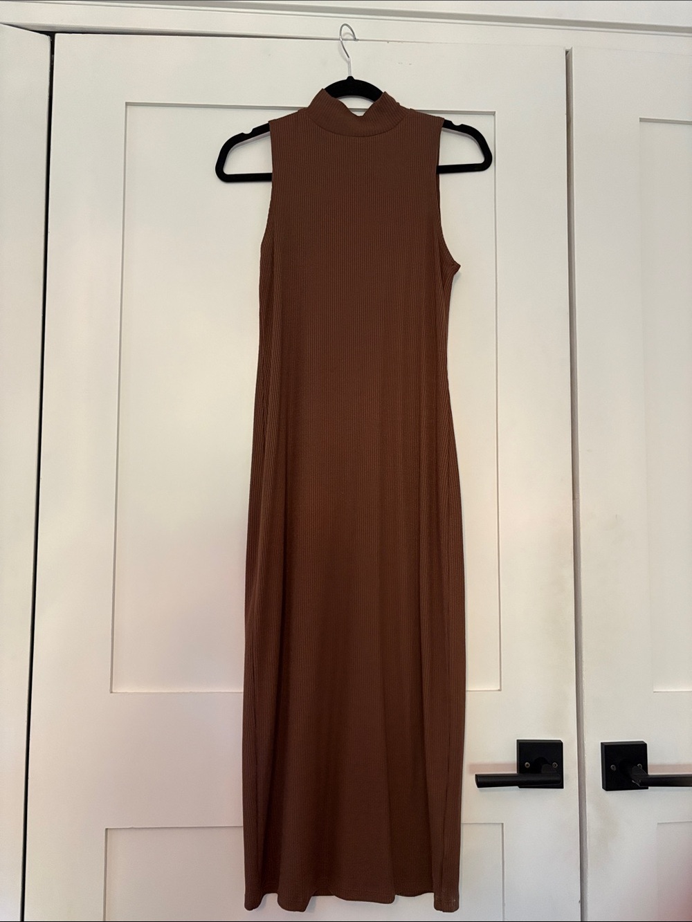 GAP Sleeveless Mock Neck Maxi Dress in Brown